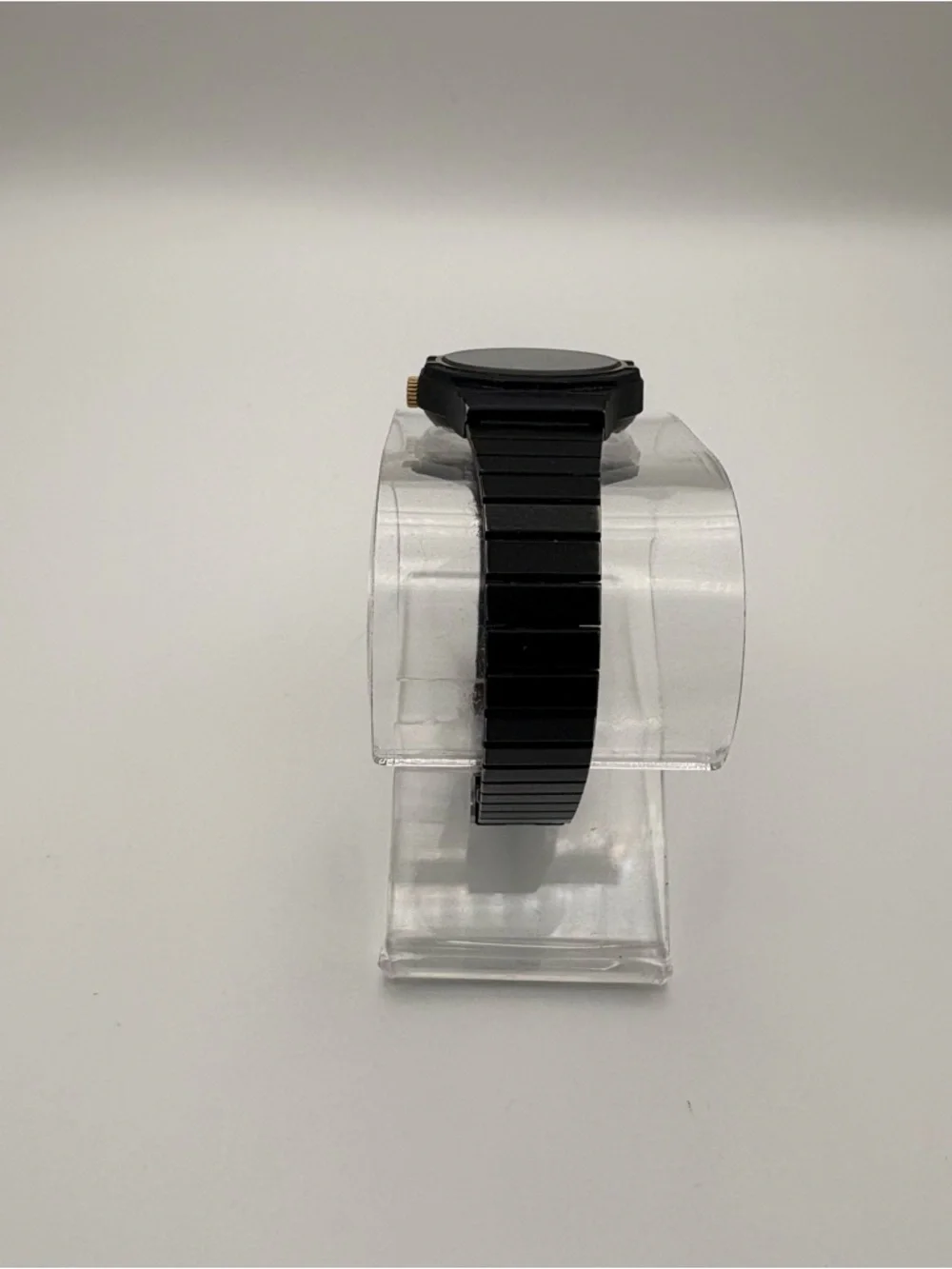 Vintage Lorus Women's Quartz V236-0170‎ Black Tone Watch Gold Tone Bezel